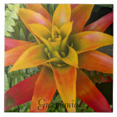 Guzmania Bromeliad Plant Floral タイル (正面)