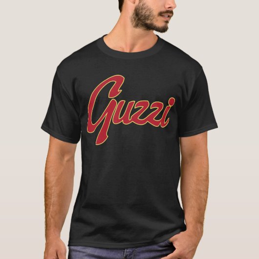 Guzziのクラシックなステッチの原稿 Tシャツ (正面)