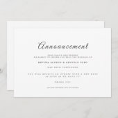 GVスクリ結婚プトの延期のお知らせの取り消し 招待状 (正面/裏面)