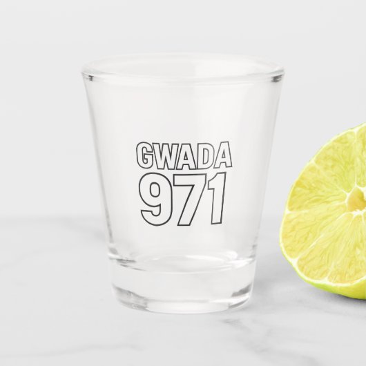 GWADA 971 | Fierté Guadeloupe Style Urbain ショットグラス (正面)