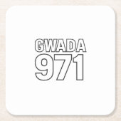 GWADA 971 | Fierté Guadeloupe Style Urbain スクエアペーパーコースター (正面)