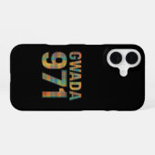 Gwada 971 Madras - Fierté Guadeloupéenne iPhone 16ケース (裏面横)