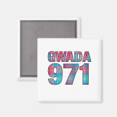 Gwada 971 Madras - Style Caraïbes Unique マグネット (正面/裏面)