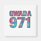 Gwada 971 Madras - Style Caraïbes Unique マグネット (正面)
