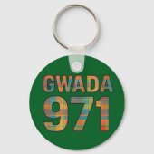 GWADA 971 Madras Vibrant – Fierté Guadeloupéenne キーホルダー (裏面)