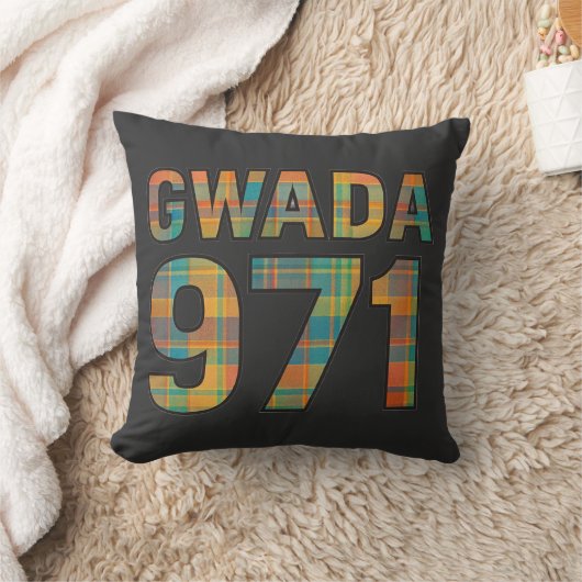 GWADA 971 Madras Vibrant – Fierté Guadeloupéenne クッション (ブランケット)