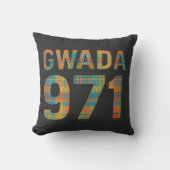 GWADA 971 Madras Vibrant – Fierté Guadeloupéenne クッション (正面)