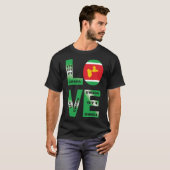 GWADA LOVE drapeau guadeloupe 971 de gwadloup Tシャツ (正面フル)