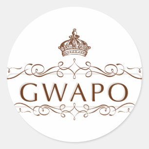 GWAPO -おもしろいなフィリピンのデザイン ラウンドシール