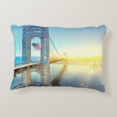 GWBの接続の城砦リーNJおよびマンハッタンNYPlus アクセントクッション (裏面)