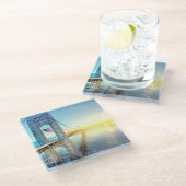 GWBの接続の城砦リーNJおよびマンハッタンNYPlus ガラスコースター (アングル)