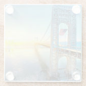 GWBの接続の城砦リーNJおよびマンハッタンNYPlus ガラスコースター (裏面)