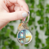 GWBの接続の城砦リーNJおよびマンハッタンNYPlus キーホルダー (手)