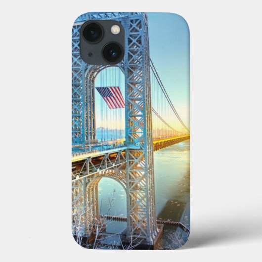 GWBの接続の城砦リーNJおよびマンハッタンNYPlus Case-Mate iPhoneケース (裏面)