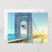 GWBコネクティングフォートリーNJとマンハッタンNYPlus ポストカード (正面/裏面)