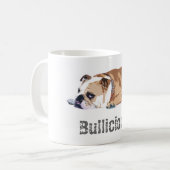 GwenGearのマグの"Bullicious"の英国のブルドッグ コーヒーマグカップ (正面左)