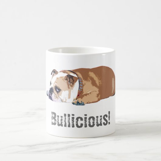 GwenGearのマグの"Bullicious"の英国のブルドッグ コーヒーマグカップ (中央)