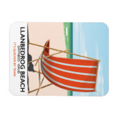 Gwynedd Wales海辺のポスター、Llanbedrogビーチ マグネット (横)