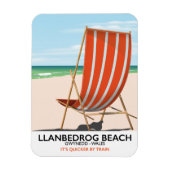 Gwynedd Wales海辺のポスター、Llanbedrogビーチ マグネット (縦)
