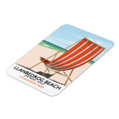 Gwynedd Wales海辺のポスター、Llanbedrogビーチ マグネット (左側)