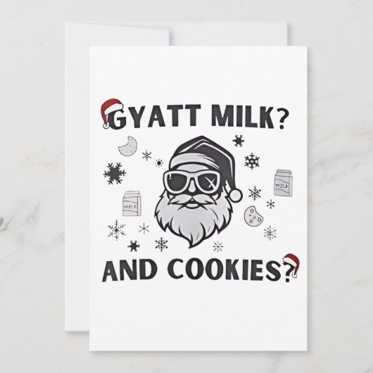 Gyatt ミルクとクッキー おもしろサンタ Gen Alpha 招待状 (正面)