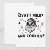 Gyatt ミルクとクッキー おもしろサンタ Gen Alpha 招待状 (正面/裏面)