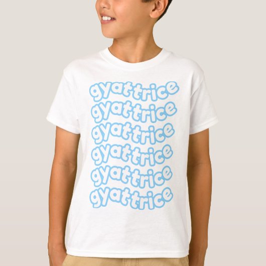 @gyattriceロゴパステルブルーキッズ tシャツ (正面)