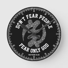 GYE NYAMEアディンクラクリスチャンブラックシルバーグリッター ラウンド壁時計