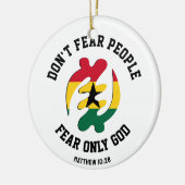 Gye Nyame唯一の神クリスチャンのガーナを恐れる セラミックオーナメント (左)