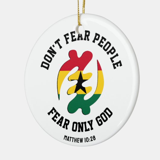 Gye Nyame唯一の神クリスチャンのガーナを恐れる セラミックオーナメント (左)