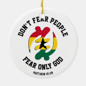 Gye Nyame唯一の神クリスチャンのガーナを恐れる セラミックオーナメント (裏面)