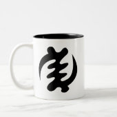 Gye Nyame |の神はAdinkraの最高の記号です ツートーンマグカップ (左)