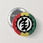 GYE NYAME、赤い黄色および緑ボタン 缶バッジ (正面&裏面)