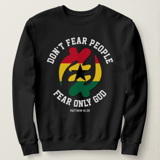 Gye Nyame Adinkra唯一の神クリスチャン・ガーナを恐れる スウェットシャツ (デザイン正面)