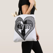 Gymという単語が含まれるカラフルハートはuniである トートバッグ (クローズアップ)