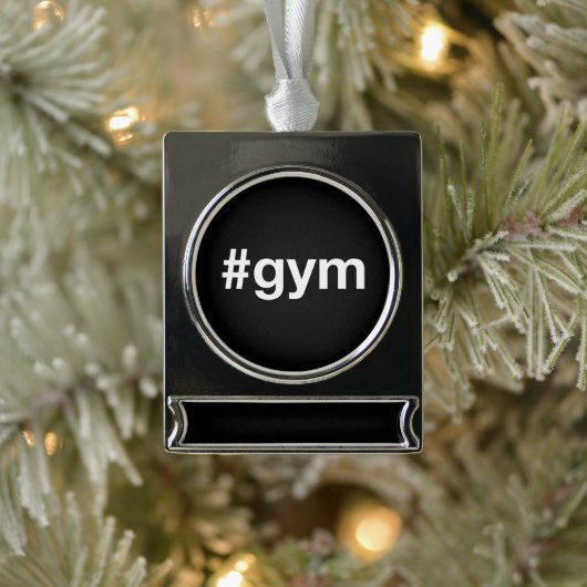 GYMハッシュタグ シルバープレートバナーオーナメント (ツリー)