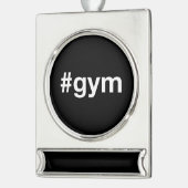 GYMハッシュタグ シルバープレートバナーオーナメント (左)