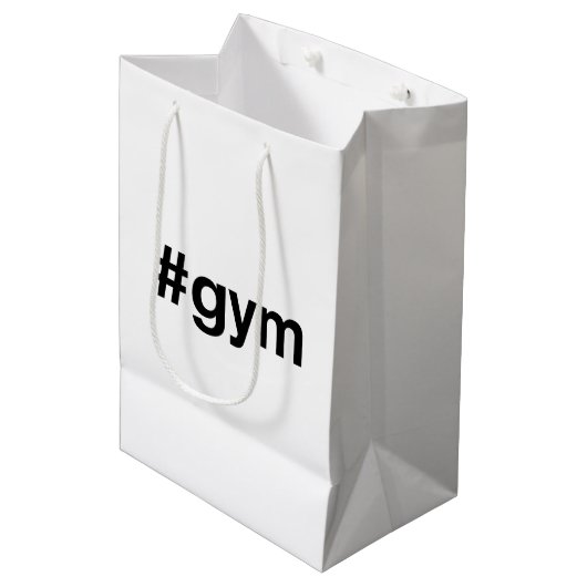 GYMハッシュタグ ミディアムペーパーバッグ (正面アングル)