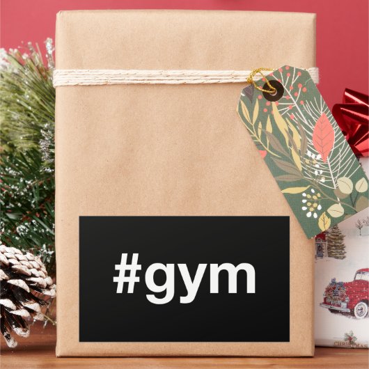 GYMハッシュタグ 長方形シール (クリスマス)
