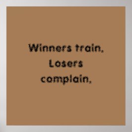 GYMモチベーション引用文とライトブラウンポスター ポスター