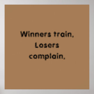 GYMモチベーション引用文とライトブラウンポスター ポスター