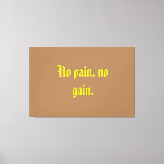 GYMモチベーション引用文とライトブラウン キャンバスプリント (正面)