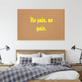 GYMモチベーション引用文とライトブラウン キャンバスプリント (インサイチュ (寝室))