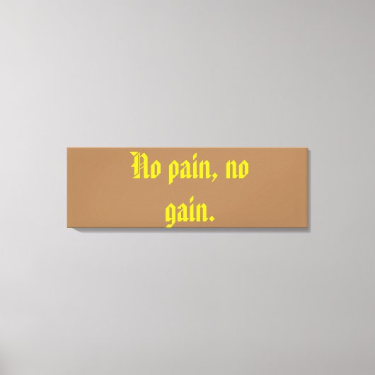 GYMモチベーション引用文とライトブラウン キャンバスプリント (正面)