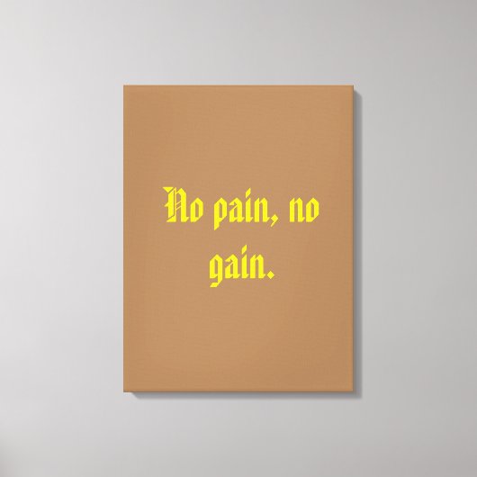 GYMモチベーション引用文とライトブラウン キャンバスプリント (正面)