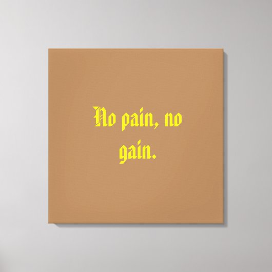 GYMモチベーション引用文とライトブラウン キャンバスプリント (正面)