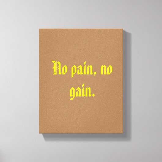 GYMモチベーション引用文とライトブラウン キャンバスプリント (正面)