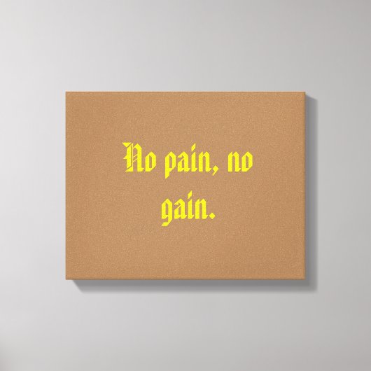 GYMモチベーション引用文とライトブラウン キャンバスプリント (正面)