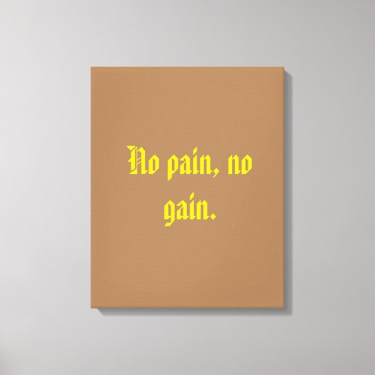 GYMモチベーション引用文とライトブラウン キャンバスプリント (正面)