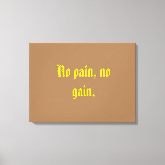 GYMモチベーション引用文とライトブラウン キャンバスプリント (正面)